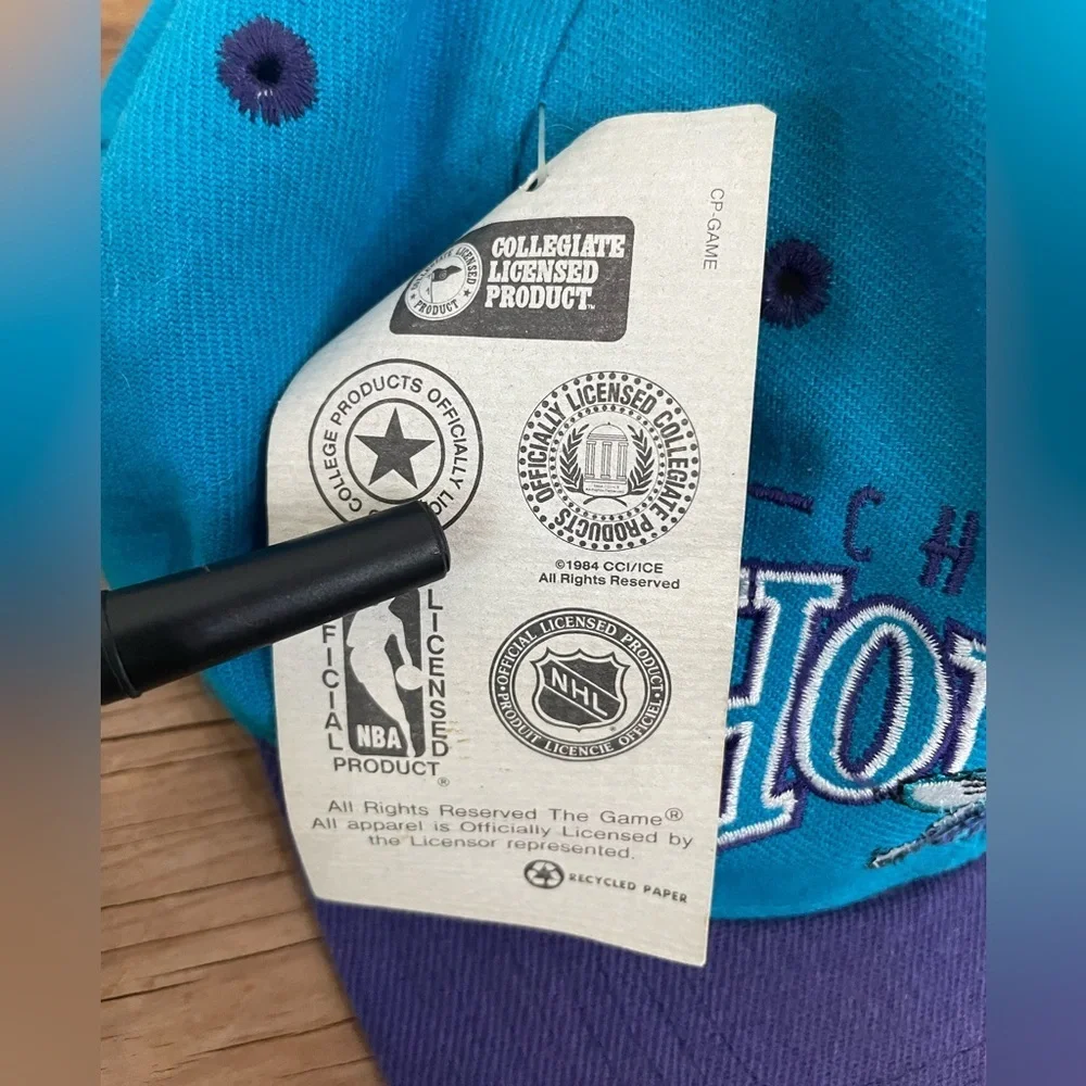NWT Vintage Charlotte Hornets Basketball Cap Snapback Hat Dead Stock Hugo NBA